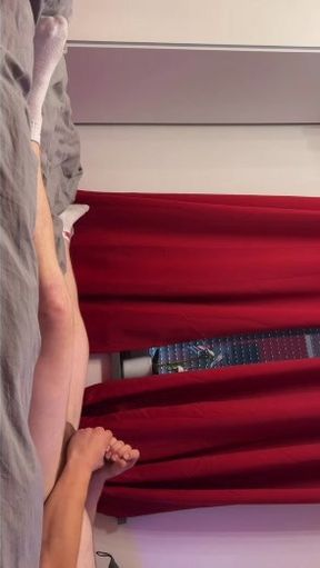 18 Year Old Collin - First Time On Cam, Side View Masturbation &amp; Cumshot