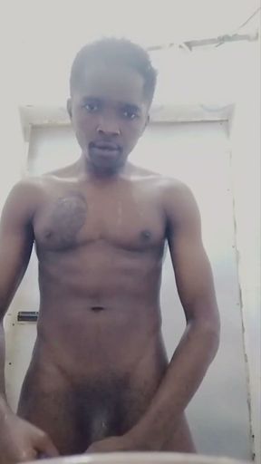 Black Tattoo Gay Guy Shower Fun   Clip 1