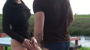 Romantic missionary style sex outdoors with hot Russian Christine