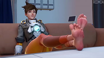 Tracer&#039_s Break Footjob