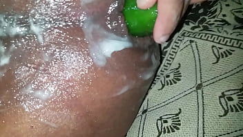 Creamy anal  fucking with  cucumber