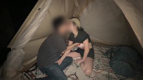 Creampie Sex with My Female Friend While Camping My First Love Finally Comes True and I Cum Inside Her()