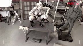 Pissing MILF with tattoos,big ass,big boobs and in latex outfit likes fetish fucking