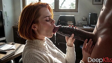 A cute assistant gives her boss a blowjob in exchange for a raise [AI]