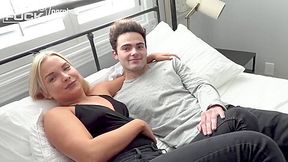 University Stud Has His Chance At First Time Porn Star Slutty Blonde Beauty!