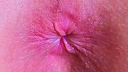 extremely CLOSE UP pink asshole winking and gaping
