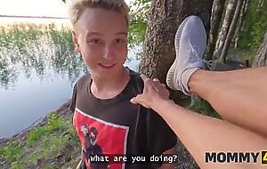 Mommy4k. russian cougar malusha found a dude with huge cock in the park and fucked him in 5