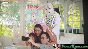 Cute teen Avi delights Easter bunny with her wet pussy&#x270C; gift
