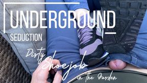 #Dirty Shoejob by a Hot Wife - Rossi’s painful Nikes in the Garden - 4K