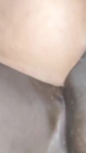 My wet wife walking on the BBC and accidentally picking up a custard tart while the condom is leaking POV