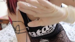 Latex glove spit fetish