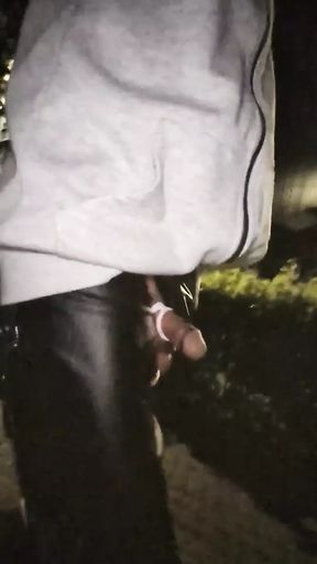 Gay Man Walks Outside and Shows His Cock
