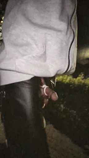 Gay Man Walks Outside and Shows His Cock