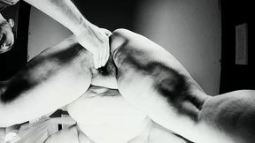 four fingers and a wet pussy (b&w)
