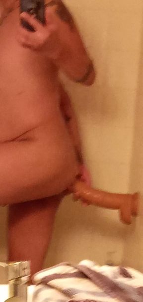 Me taking my huge dildo in my ass