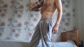 Hot Man Jerking off His Big Cock and Playing His Ass
