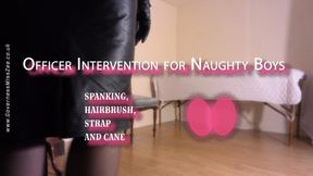 OFFICER INTERVENTION FOR NAUGHTY BOYS
SPANKING, HAIRBRUSH, STRAP AND CANE - mobile and tabled size