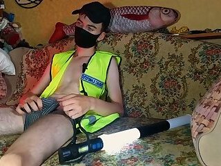 Young Twink jerks off his big cock