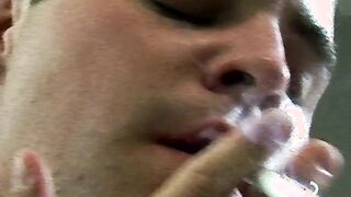 Smoking twink indulges in BDSM for a unique experience