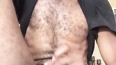 Sexy Hairy naked stud jerking cock Mount Men Rock Mercury