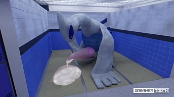 GIANT LEGENDARY LUGIA FILLS MASSIVE CONDOM [EXCESSIVE CUM] [POKEMON]