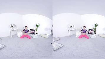 Charming contortionist is naked and masturbating in front of the camera because she needs an orgasm
