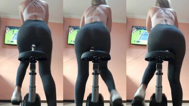 Wet leggings leaking desperate pee on bicycle ride