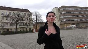GERMAN SCOUT - Art Student Teen Anna talk to deep Anal Fuck at Public Agent Street Casting