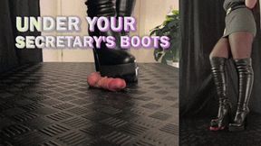 Milked Under Secretary's OnlyMaker Tank High Boots (Slave Double Version) - TamyStarly - Cock Balls Crush Trample, Shoejob, Bootjob, CBT, Ballbusting, Trampling, Stomping