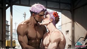 Pink Hair Muscle Titan's Ass Explosion in Warehouse