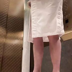 Hotel elevator naked