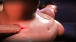 Close-up 3D hentai: 2 girls fuck animated guy