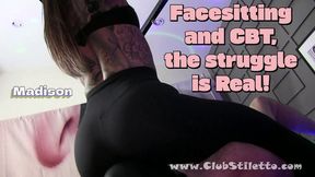 Pussy slave fights Ball Slapping while under Her Ass