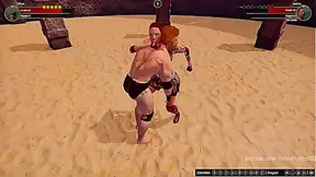 Seductive Clash: Naked Warrior Sedna Faces Off in Steamy 3D Hentai Duel
