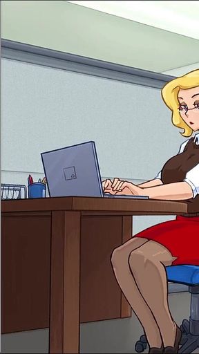 Barely Working - Busty Blonde Fucked by Everyone in the Office - 3D Porn Game
