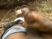 RISKY ADVENTURE 💦 JERKING OFF IN THE WOODS