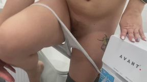 Milky tits and big hairy pussy lips playing
