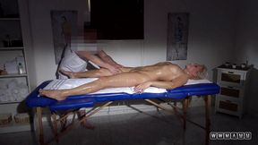 Slim blonde on massage