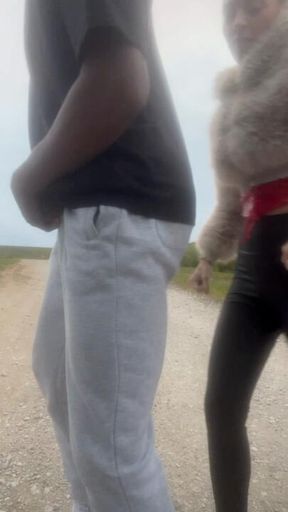 Ballbusting outdoors 😂