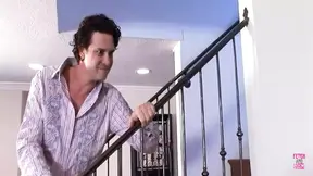 Kitchen sex with busty blonde bombshell