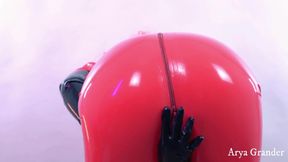 Latex Catsuit, Rubber Fetish Video Black and Red Fetisch