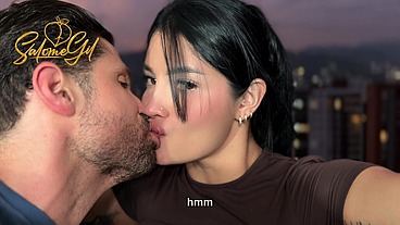My Colombian wife's first suggestion was to have sex in public on the balcony, and we did it! MILF - Salome Gil