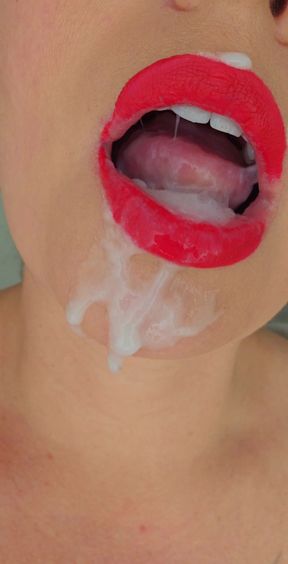 Swedish milf mouth cum play