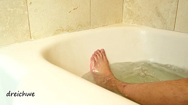 Feet in hot water in a jacuzzi