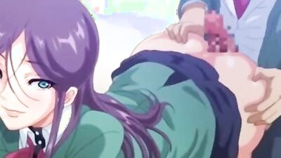 Watch this hot babe with purple hair get ravished by a hung stud in a public sex tape