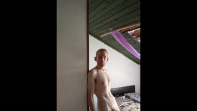 Hungarian guy show him half hard cock, make you harder