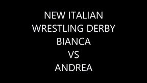 BIANCA VS ANDREA IN PRE MATCH , ARM-WRESTLING CHALLENGE