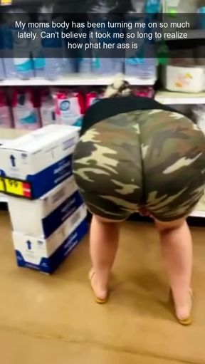 Woman in camo bending over