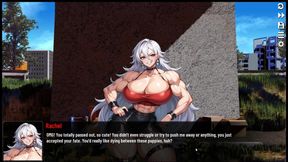 Futanari Muscle Growth World Femboy Hentai Game Ep.1 Small Dick Femboy Dominated by Muscular Woman Thug!