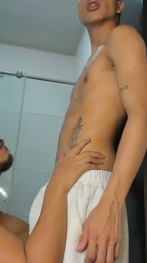 Colombian Latinos Playing in Apartment Bathroom